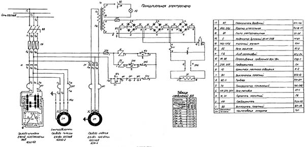 Електросхема заточувального верстата для протяжок 360М Електросхема заточувального верстата для протяжок 360М
